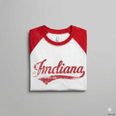 Vintage Indiana Hoosier State Distressed Pride apparel Raglan Baseball Tee XL