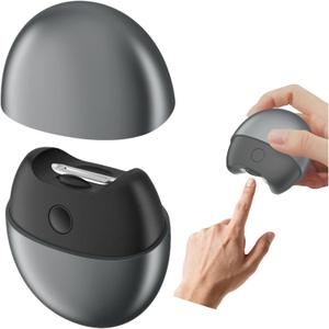 Electric Automatic Nail Clipper with Light & Magnetic Cover - USB Rechargeable Nail Trimmer with Nail Scraps Storage, Safe for Adults, Seniors, and Caregivers (Black) (Grey)
