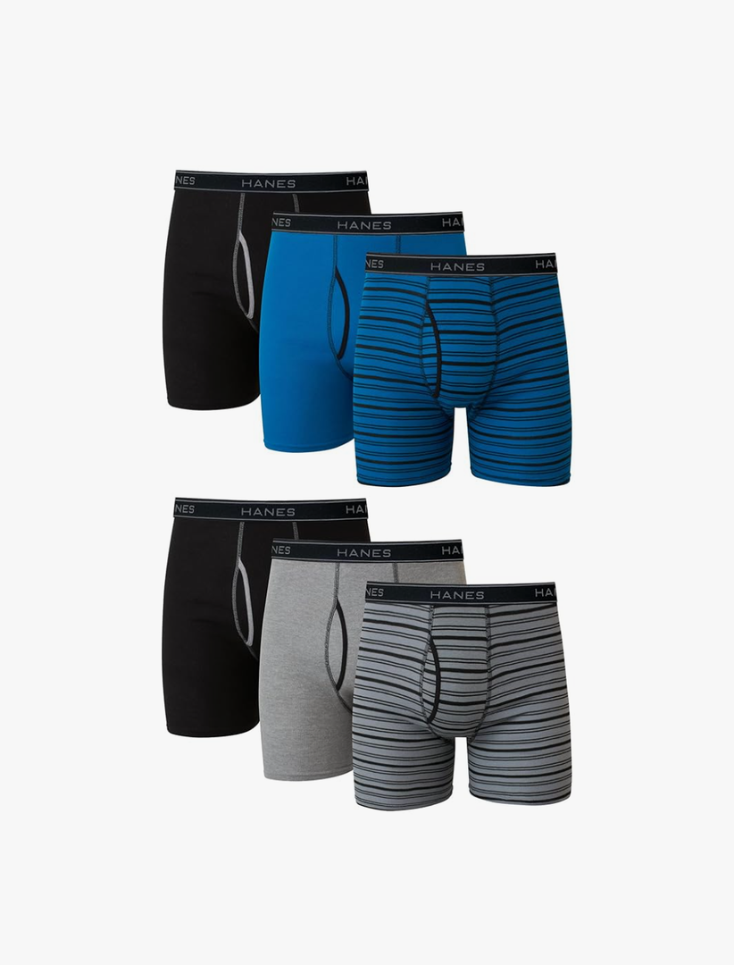 Hanes Men's Boxer Briefs, Cool Dri Moisture-Wicking Underwear, Cotton No-Ride-up for Men, Multi-Packs, Size XL