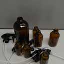 Glass Spray Bottles, 16oz*2+4oz*2+2oz*4 Refillable Containers, Empty Boston Round Bottles with Adjustable Nozzle for Cleaning, Gardening, Aromatherapy, Pets, Plant, Hair -Amber