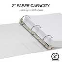 Samsill 2 Inch 3 Ring Binders, Economy Round Ring, Clear View Cover, 425 Sheet Capacity - for School, Home, Office - White, 4 Pack