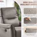 Recliner Headrest Protector, Non Slip Waterproof Headrest Cover, Leather Recliner Headrest Cover for Sofa, Furniture, Living Room, Office Chair 17x27 in(Taupe)