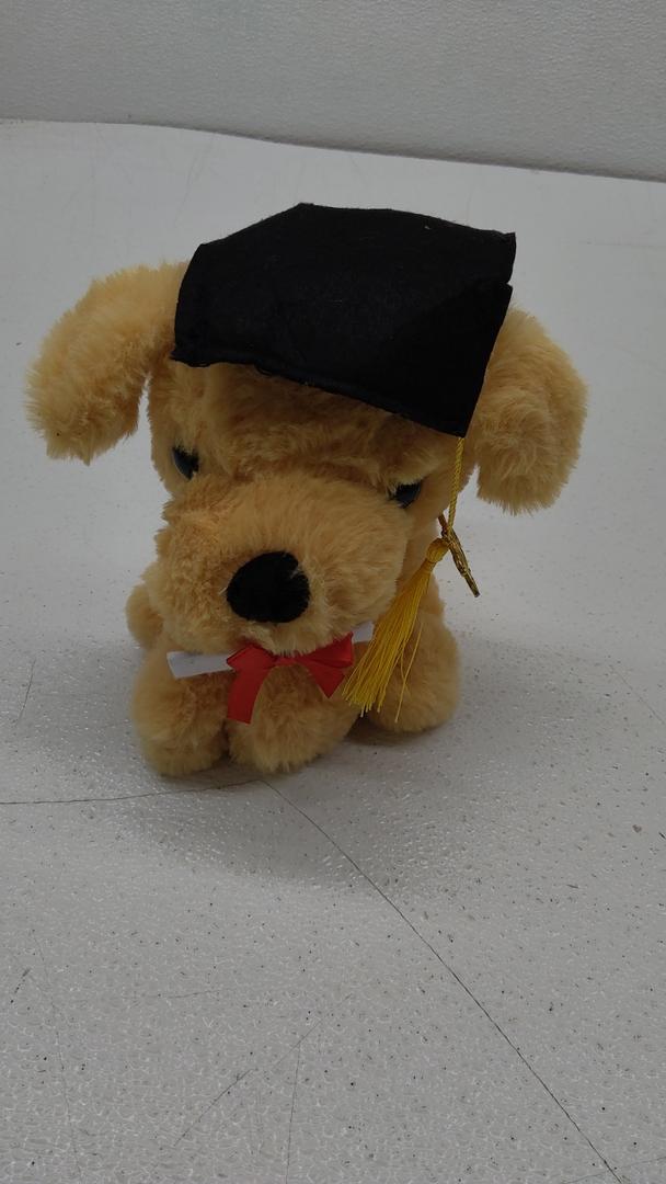 Graduation Dog Puppy with cap and certificate soft plush toy (2025)