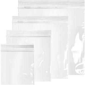 GPI - 400 Pack, 2 Mil Thick, Plastic Reclosable Combo Zip Snack Bags, 4 Assorted Sizes, 3" x 3", 4" x 4", 5" x 5", 6" x 6" Resealable Zip Top Lock For Snack, Sandwhich, Food, Packaging & Shipping.