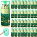 Fumete 32 Pack St Patrick's Day Mini Colored Pencils Bulk Coloring Pencil with Sharpener in Tube Drawing Colored pen for Kids Sketching Pencils School Supplies for Kids Adults Artists Gifts