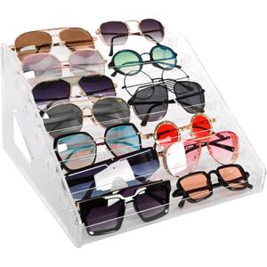 Sunglasses Organizer - Clear Eyeglasses Display stand - Eyeglasses Storage - For Glasses Tabletop Holder Stand (7 Layer)