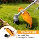 Hoteche 1000W Electric String Trimmer & Brush Cutter, 10500RPM with 350MM/230MM Cutting Diameter, Orange & Black, Color Box