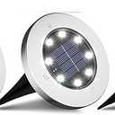 NCX Solar Ground Lights, 5 Pack 8 LED Solar Garden Lights, Waterproof Outdoor Landscape Lighting for Patio, Pathway, Lawn, Yard, Deck, Driveway, Walkway, White