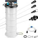 6.5L Oil Extractor Pump - Pneumatic/Manual Automotive Fluid Extractor with Extended Suction Hoses & Brake Bleeding Hose for Oil/Fluid Change