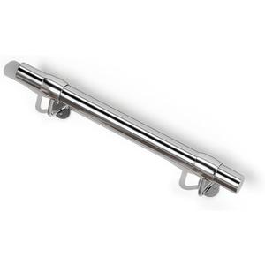 2 Ft Industrial Metal Stairs Handrail Kit, Sturdy Wall Mount 304 Stainless Steel Hand Rail, Indoor Outdoor Stair Railing Wood Concrete Brick Wall,1.65 in Round Pipe Grab Bar, Silver