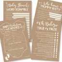 Hadley Designs Baby Shower Games for 40 Guests - Baby Predictions & Advice Cards for New Parents, Word Scramble, Who Knows Mommy Best, True or False, Funny Babyshower Games for Boy Girl Gender Neutral