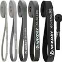WIKDAY Resistance Bands, Pull Up Bands, Workout Bands for Exercise, Thick Heavy Resistance Band Set with Door Anchor, Elastic Bands for Body Stretching, Training at Home/Gym for Men & Women (Gray Color)