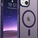 SUPFINE Magnetic for iPhone 15 Case (Compatible with MagSafe) (Military Grade Drop Protection) Slim Translucent Matte Shockproof with Anti-Fingerprint Phone Case, Dark Purple