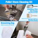 XANGNIER Pellet Stove Cleaning Kit,Pellets Stove Brush Cleaner Accessories Tools-Including Professional Steel Wire Brush,Stainless Steel Shovel,Storage Bag,Cleaning Stove Pellet Indoor