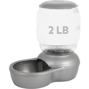 Petmate Replendish Feeder with Automatic Cat and Dog Feeder Grey, 2lb, Made in USA