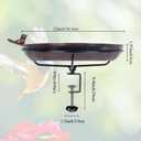 DREAMSOUL Deck Mounted Bird Bath with Adjustable Sturdy Metal Clamp, Bowl Bird Baths for Outdoors Garden Balcony Patio Deck Railing Decoration, Lightweight & Detachable