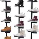 lesolar Commercial Clothing Store Shoe Rack Display Rack, Shoe Organizer Stand,Retail Boutique Shoes Display Shelf Metal Sneaker Shelf Large Free-Standing Shoe Shelf for Home Store, Black, 23.6x13.8x61 inches
