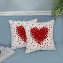 AEIOAE Valentines Pillow Covers 18x18 Inch Set of 2,Red Pink Love Heart Throw Pillows Case,Valentine's Day Mother's Day Anniversary Holiday Decor Cushion Covers Farmhouse Outdoor Decor for Sofa Bed