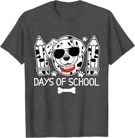 100 Days Smarter Dalmatian Dog 100 Days of School Kids Boys T-Shirt, Size Kids 4