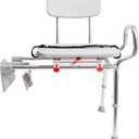 Eagle Health Supplies Tub-Mount Sliding Shower Chair Tub Transfer Bench with Swivel Seat, FSA/HSA Eligible, Height Adjustable Shower Seat, Space-Saving Shower Bench for Elderly and Disabled, 77762