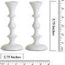 Rely+ White Metal Taper Candle Holders Set of 2 5.75" Decorative Candlestick Holders for Table Centerpiece, Home Dcor, Dining Table, Wedding & Party Decorations