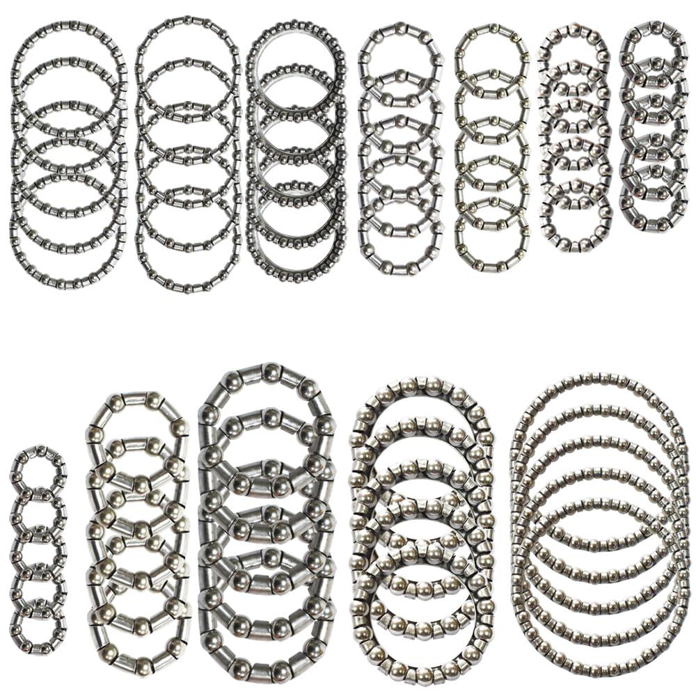 5 Sets of 12 Kinds Bike Ball Bearing Headset Retainer Crank Caged Wheel OD 20mm to 50mm ID 11mm to 42mm 4mm to 8mm / 1/6" to 1/3" 60 pcs Repair Accessories