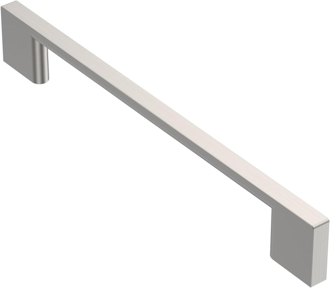 Alzassbg 10 Pack Brushed Satin Nickel Cabinet Pulls, 6.3 Inch(160mm) Hole Centers Rectangle Cabinet Handles Kitchen Pulls for Drawers and Cabinets AL3051SN