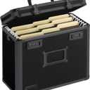 Vaultz File Organizer Storage Box - 14 x 7 x 12.19 Inch Letter Size, Portable Locking Storage Totes with Dual Combination Locks for Filing Office Documents - Super Tactical