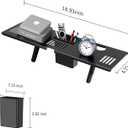 CABTE Adjustable Steel TV Top Shelf, Floating TV Stand, Universal Monitor Shelf for Soundbar, Game Console, Cable Box, Router Shelves (16.93x4.72inch with 1 Boxes)