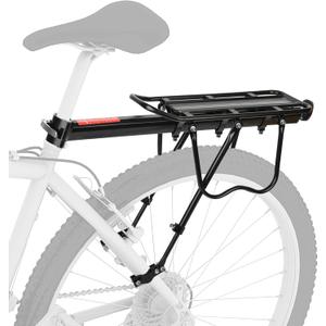 Rear Bike Rack - Universal 110Lbs Capacity Bicycle Cargo Rack with Reflective, Adjutable Quick Release Mountain Road Bikes Pannier Carrier,Bike Luggage Rack