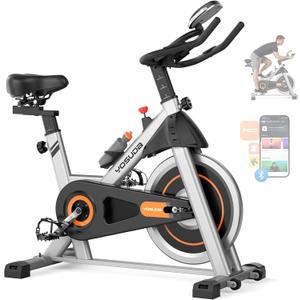 YOSUDA Exercise Bike, Brake Pad Stationary Bike for Home with Exclusive App, Magnetic Indoor Cycling Bike with 300 lb Weight Capacity, Low Noise, Tablet Holder and Fitness Courses for Weight Loss (Friction-Black)