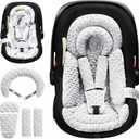 BOMOLOUR Infant Car Seat Insert with Removable Cushion for Baby Preemie Newborn Infant, Reversible carseat Insert Head Body Support Fits for Stroller, Baby Swing, Rocker, Bouncer, Bassinet - Grey