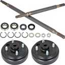 Golf Cart Rear Axle + Brake Hub Drum Assembly Kit 24 spline Replacement for EZGO Electric 1982+, Gas 2 Cycle 1982-1993