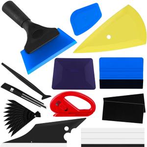 12 Pcs Car Window Film Tint Tool Kit Vinyl Wrap Tool Kit Automotive Tint Squeegee Tool Kit Glass Protective Film Installation Kit Automotive Window Tinting Kit