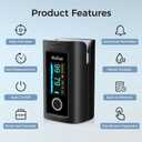 Wellue Fingertip Pulse Oximeter, Blood Oxygen Saturation Monitor with Batteries, Carry Bag & Lanyard for Wellness Use