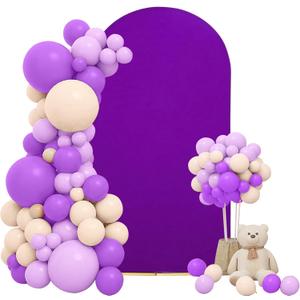 Chiara Purple Spandex Fitted Wedding Arch Cover - Round Top Stand Covers for Banquet, Birthday, Baby Shower Decoration (6FT)