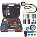Professional 46-Piece Diesel & Petrol Engine Compression and Leak Down Tester Kit | Dual Gauge Diagnostic Tool for HDI, TDCi, Pumpe Duse Engines | Automotive Cylinder Leak Maintenance Test