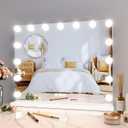 GAOMON Vanity Mirror with Lights, Lighted Mirror with 15 Dimmable LED Bulbs, Makeup Mirror with 3X Magnification, 3 Colors Modes,Touch Control, Metal Frame,White