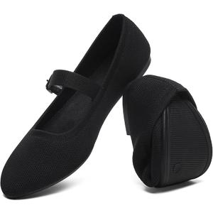 HEAWISH Women's Ballet Flat Shoes Mary Jane Pointed Toe Mesh Flats,Comfortable Slip on Ladies Shoe with Adjustable Strap,Casual Office Dress Flats for Work, US 10