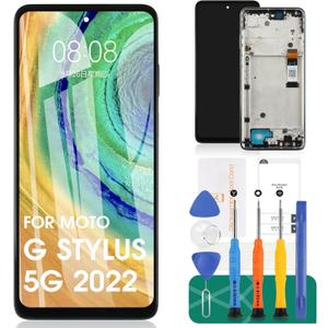for Motorola Moto G Stylus 5G 2022 LCD for Moto G Stylus 5G 2022 XT2215-4 Screen Replacement Kits for Moto G Stylus 5G 2022 Digitizer LCD Touch Screen Assembly Repair with Frame