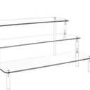 Wanateber 1PC Acrylic Display Risers, Clear Shelf 3-Tier Cupcake Display Stand for Perfumes Organizer Food Desserts Stand Dolls Display, Acrylic Display Stand for Organizer and Decoration