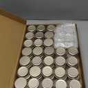 Patelai 64 Pieces Lip Balm Tin Containers Screw Top Round Tin Cans Aluminum Jar with Screw Lid, Empty Bottle Travel Cosmetic Sample Container for DIY(0.5 oz,Champagne)