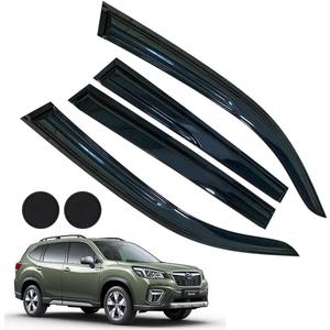 Rain Guards for Forester SK 2019-2024, Tape-on Side Window Deflectors for Forester SK, Window Visors for Subaru Cars,for Subaru Car Accessories 4 Rain Guards 2 Car Coasters