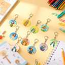 2 x Landical Catholic Gifts Catholic Saints Keychain Acrylic Christian Keychain Religious Key Ring Gifts Jewelry for Women Men