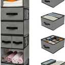 GRANNY SAYS Hanging Closet Organizer 6 Shelves, Closet Organizers and Storage with 5 Drawers, 6 Side Pockets Closet Hanging Organizer, Hanging Storage Organizer for Closet, Baby Clothes, Gray (Inseparable)