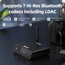 FiiO BR13 HiFi Bluetooth 5.1 Music Receiver Long Range Bluetooth Adapter with USB DAC, LDAC/aptX Low Latency, OLED Display & RCA Optical Coaxial Output for Home Stereo,PC/TV