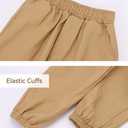 Boys Cargo Jogger Pants - Elastic Waist Casual Sweatpants, Teenage Relaxed Fit Workwear Pants with Pockets (12-13 Years, Khaki)