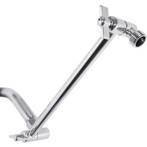 NearMoon Adjustable Shower Arm Universal Connection, Solid Brass Extension Arm, Adjust Angle to Upgrade Shower Experience, Easy to Install, Anti-leak (Chrome Finish)