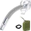 BBTO 1 Pcs Flexible Jerry Can Spout Stainless Steel Long Nose Spout Replacement Compatible with Wavian Jerry Can (Silver)