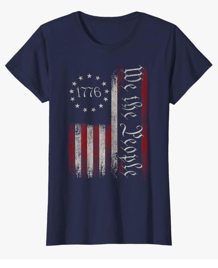 Vintage Old American Flag Patriotic 1776 We The People USA T-Shirt,3XL